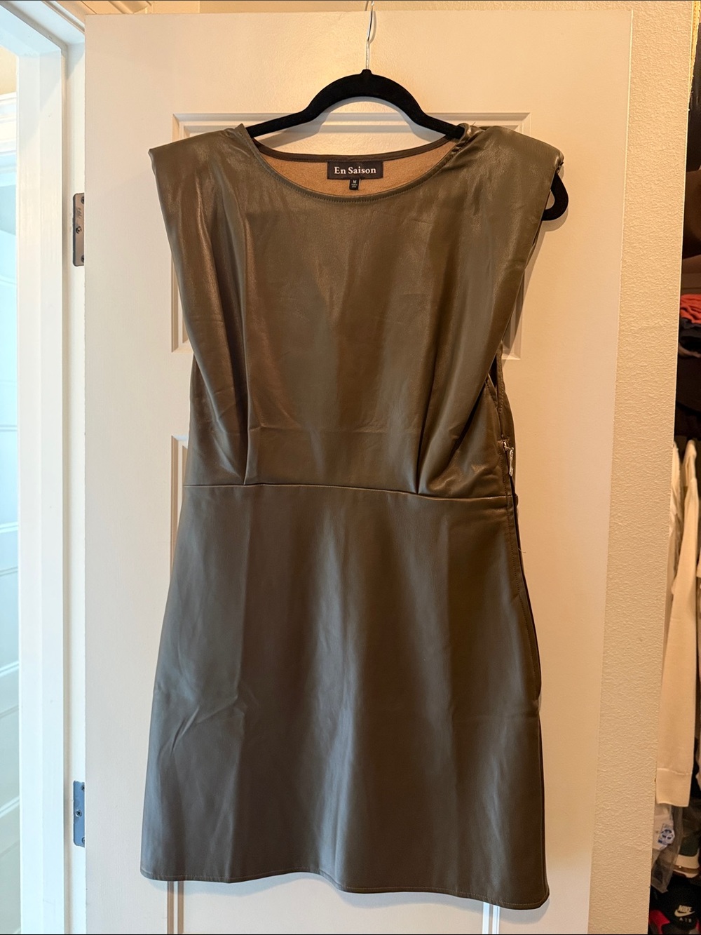 En Saison brown Faux Leather Mini Dress